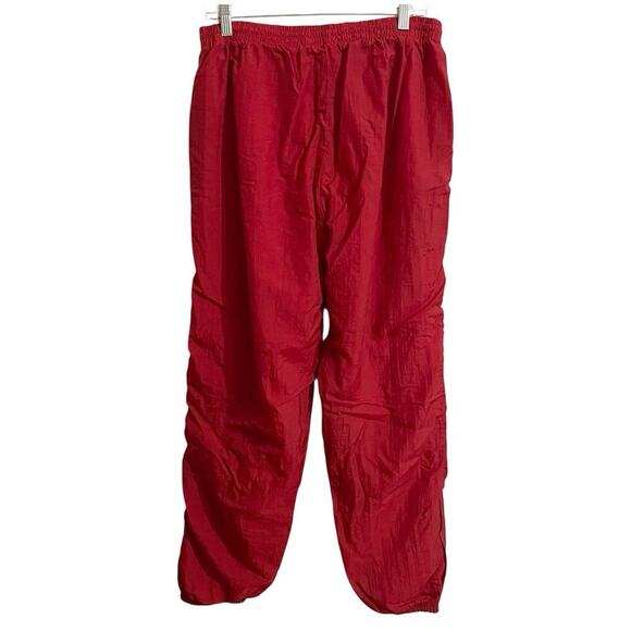 Vintage Reebok Windbreaker Track Pants Mens Size XL Red Zip Ankles Lined Baggy - Picture 2 of 9